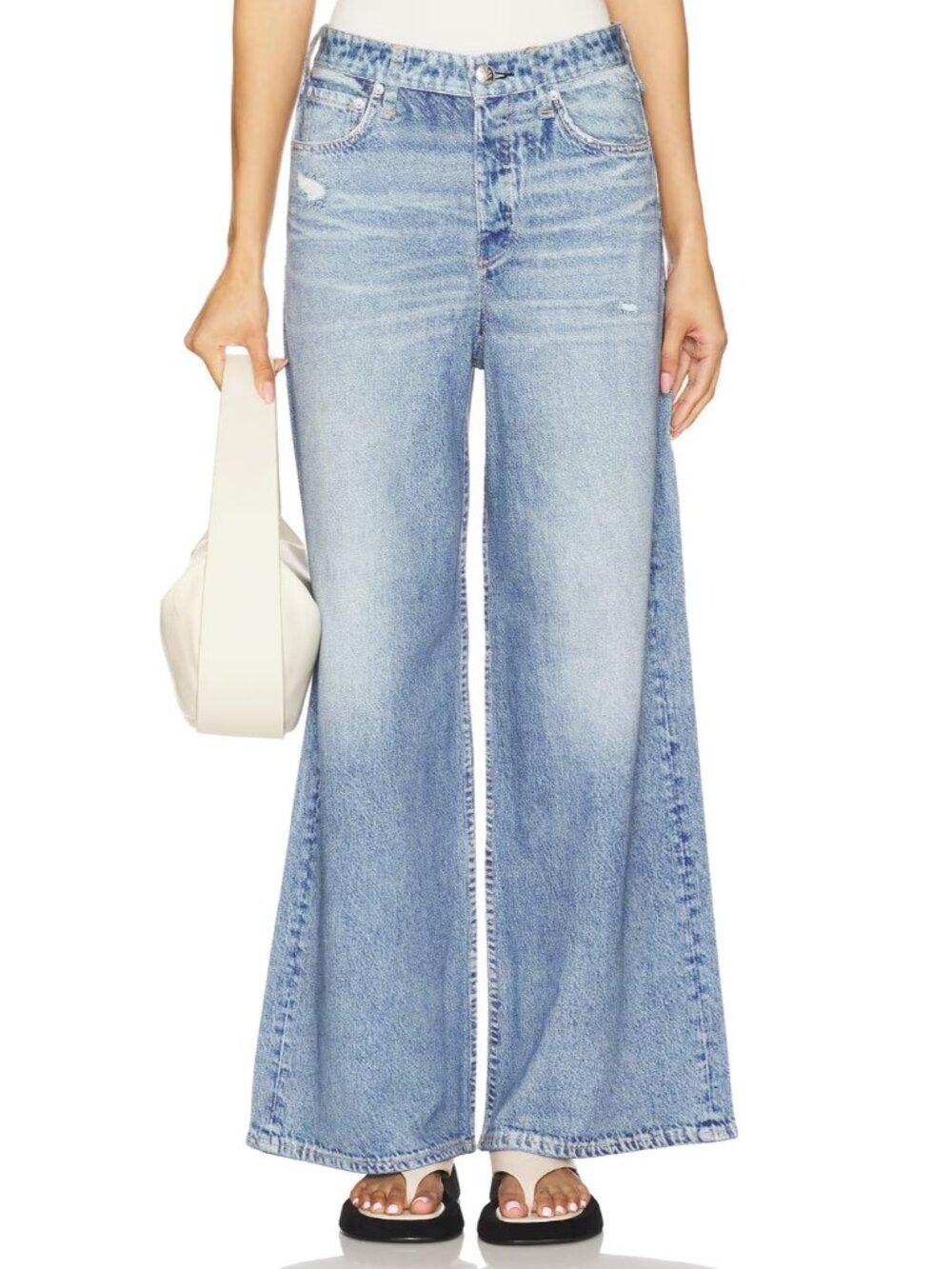 NWT rag & bone Miramar Sofie Ankle in Minetta Wide Leg Faux Jean Sweat Pants 31